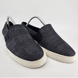 Womens Lauren Ralph Lauren Slip On Sneakers Size 9.5M Black Classic Woven Casual